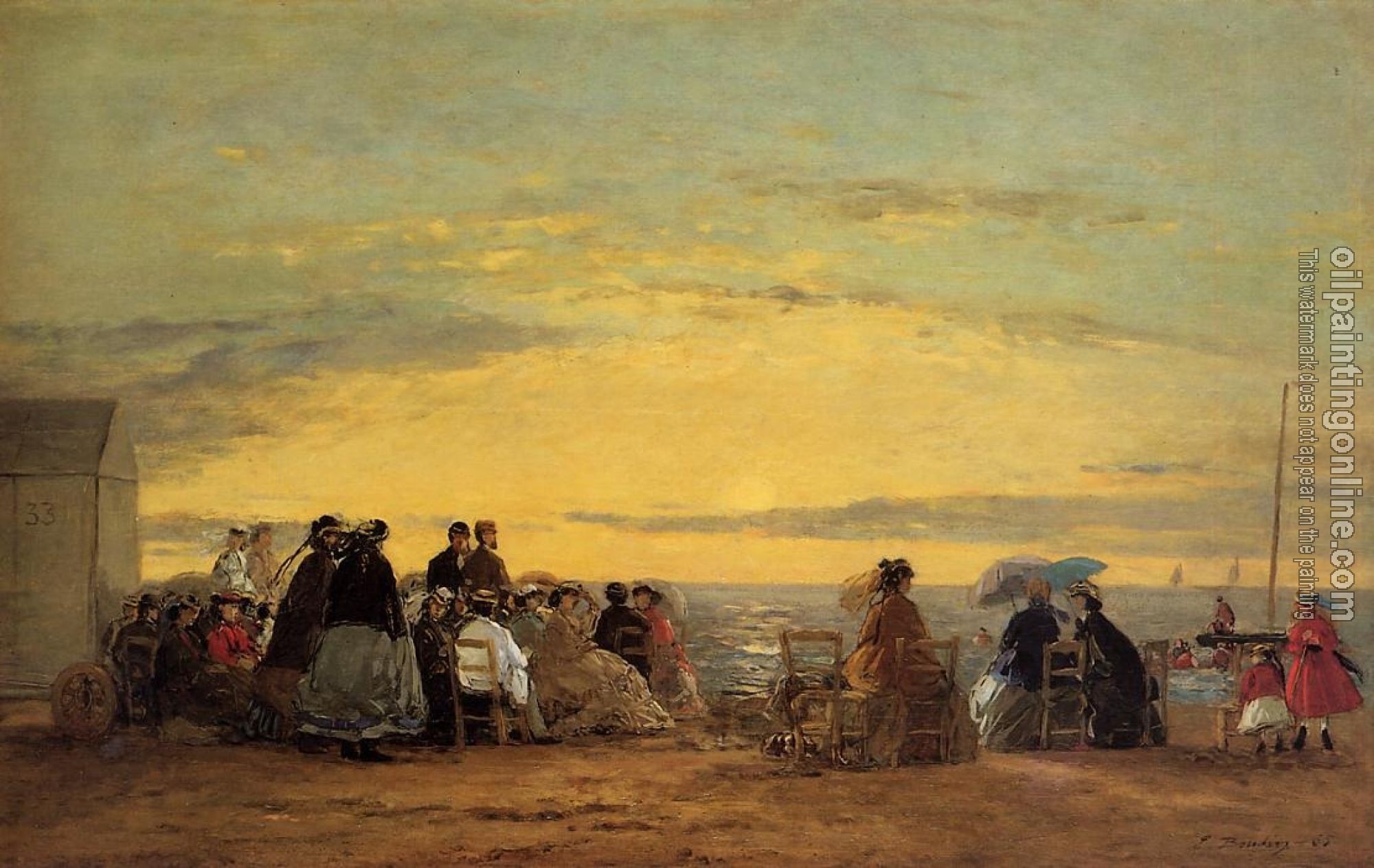 Boudin, Eugene - On the Beach, Sunset